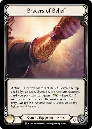 Bracers of Belief [AZL006] (Outsiders Azalea Blitz Deck) Flesh And Blood Single Flesh And Blood   