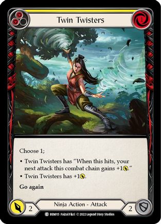 Twin Twisters (Yellow) [BEN015] (Outsiders Benji Blitz Deck) Flesh And Blood Single Flesh And Blood   