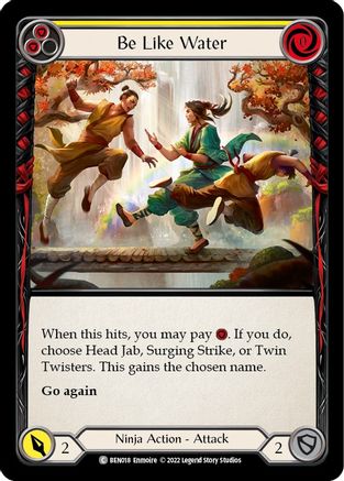 Be Like Water (Yellow) [BEN018] (Outsiders Benji Blitz Deck) Flesh And Blood Single Flesh And Blood   