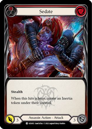 Sedate (Red) [UZU015] (Outsiders Uzuri Blitz Deck) Flesh And Blood Single Flesh And Blood   