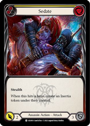 Sedate (Yellow) [UZU019] (Outsiders Uzuri Blitz Deck) Flesh And Blood Single Flesh And Blood   
