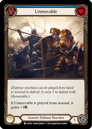 Unmovable (Blue) [UZU027] (Outsiders Uzuri Blitz Deck) Flesh And Blood Single Flesh And Blood   