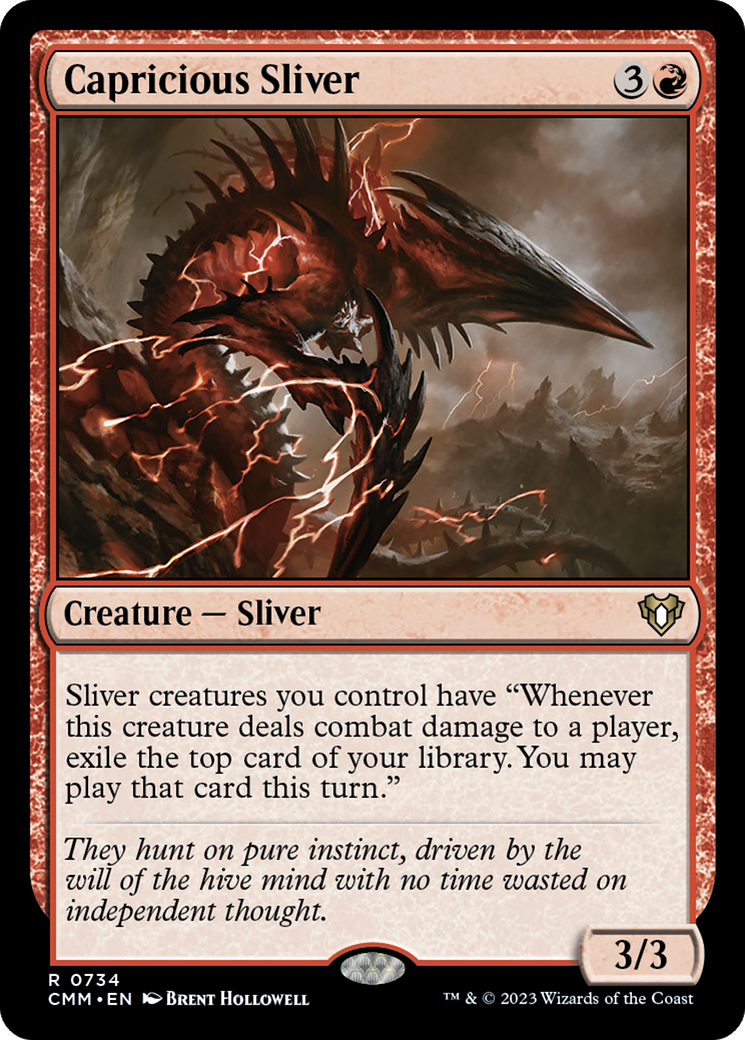 Capricious Sliver (CMM-734) [Commander Masters] MTG Single Wizards of the Coast