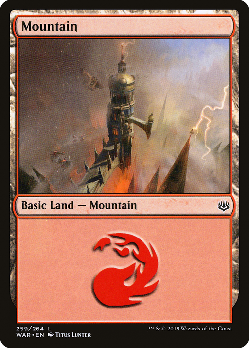 Mountain (WAR-259) [War of the Spark] Foil MTG Single Wizards of the Coast