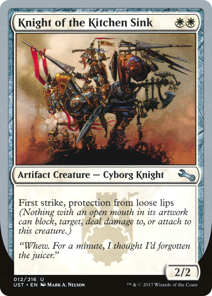 Knight of the Kitchen Sink (C) (UST-012) [Unstable] Foil MTG Single Wizards of the Coast
