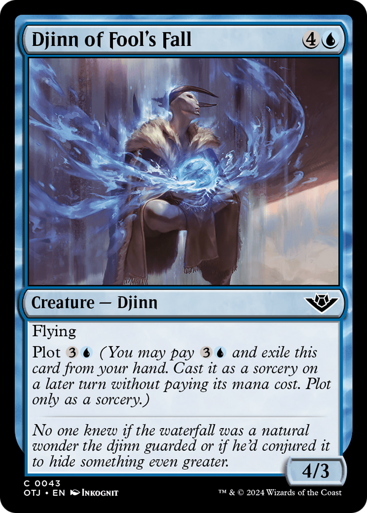 Djinn of Fool's Fall (OTJ-043) [Outlaws of Thunder Junction] Foil MTG Single Wizards of the Coast