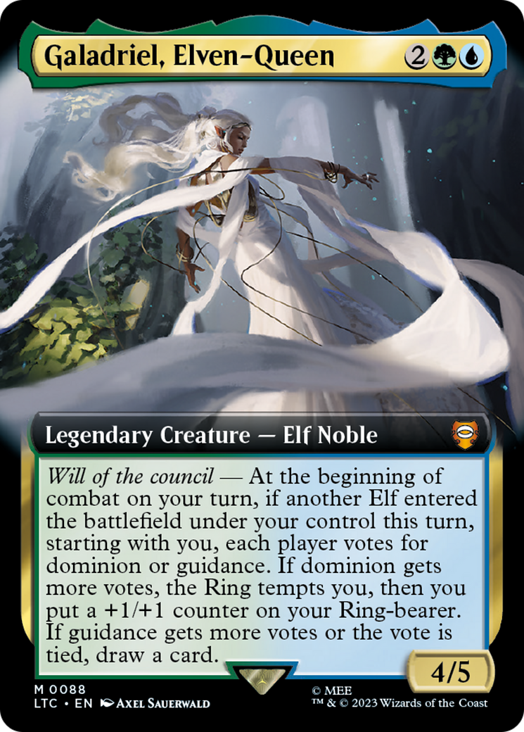Galadriel, Elven-Queen (Extended Art) [The Lord of the Rings: Tales of Middle-Earth Commander] MTG Single Magic: The Gathering