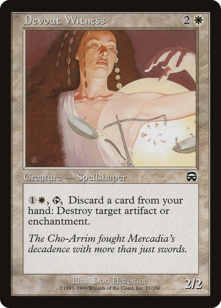 Devout Witness (MMQ-017) [Mercadian Masques] MTG Single Wizards of the Coast