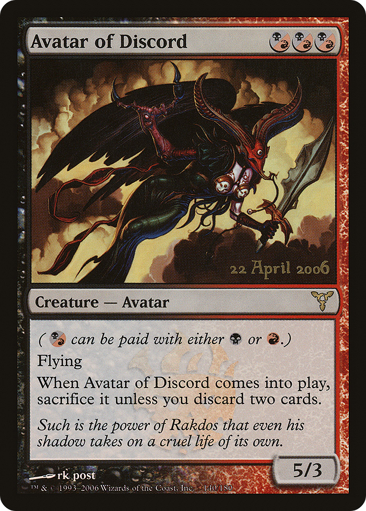 Avatar of Discord (PRE-029) [Dissension Promos] Foil MTG Single Wizards of the Coast