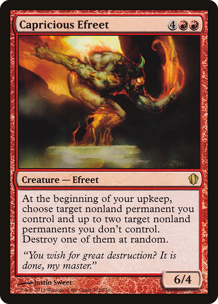 Capricious Efreet (C13-102) [Commander 2013] MTG Single Wizards of the Coast