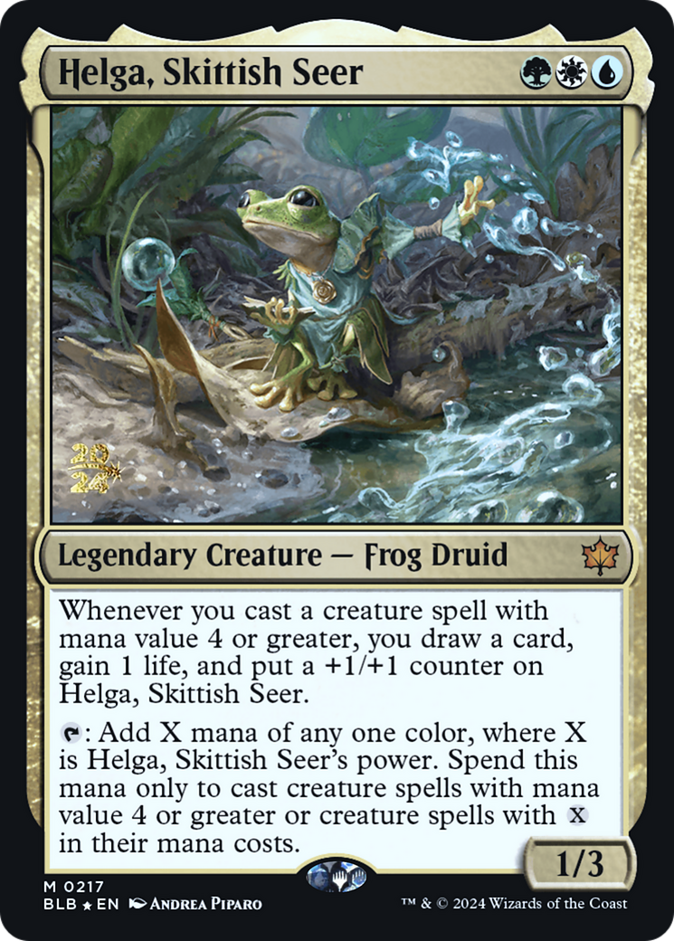 Helga, Skittish Seer (PRE-217) [Bloomburrow Promos] Foil MTG Single Wizards of the Coast