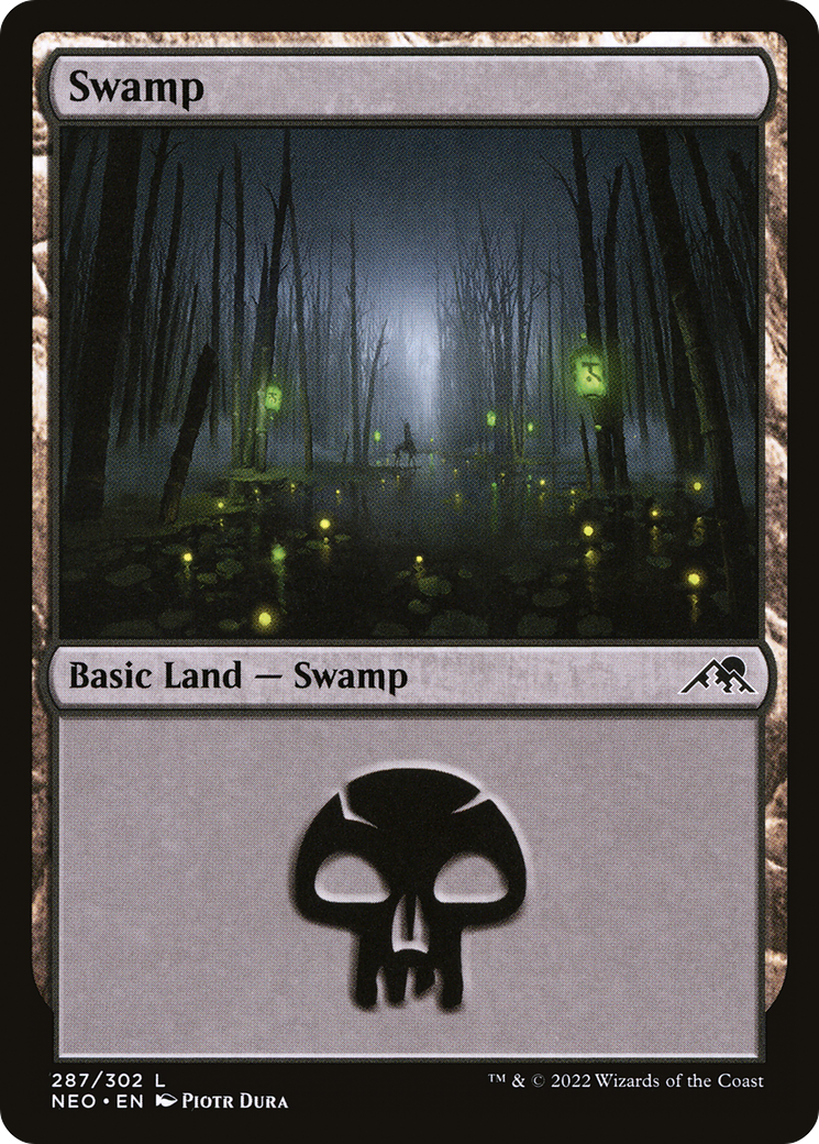 Swamp (NEO-287) [Kamigawa: Neon Dynasty] Foil MTG Single Wizards of the Coast