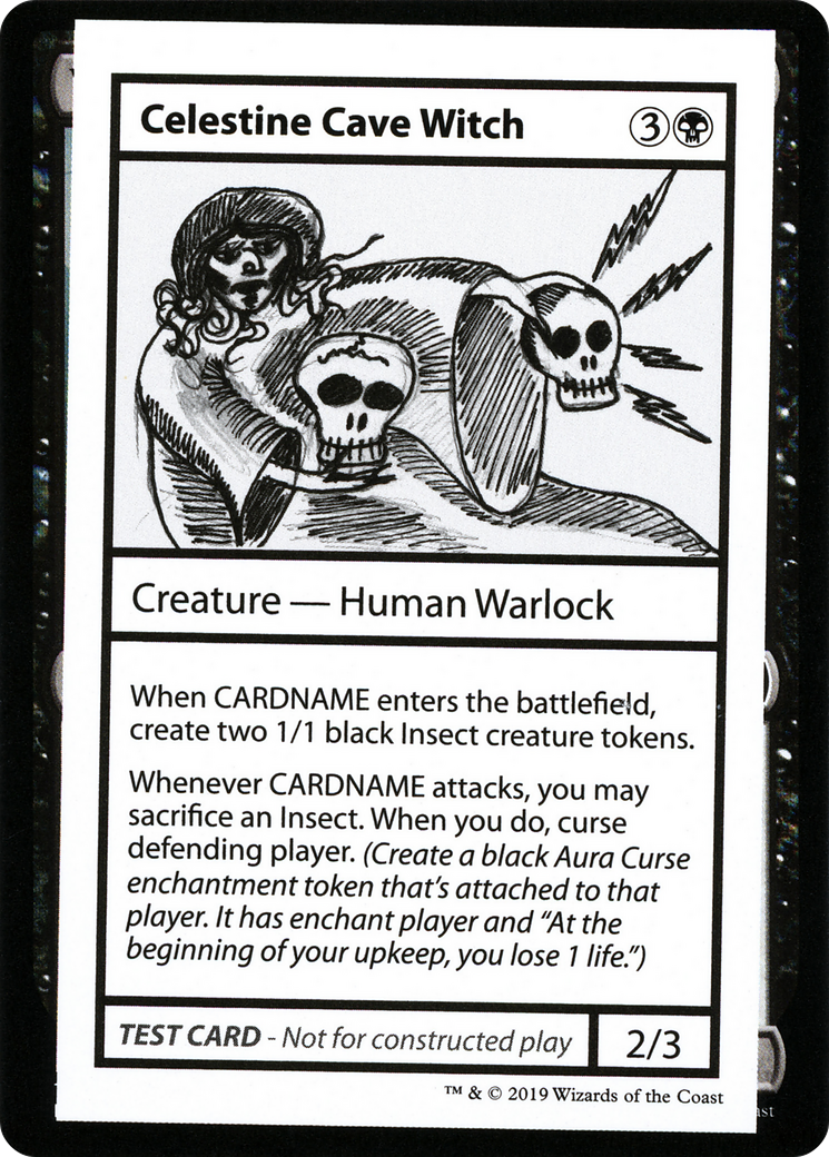 Celestine Cave Witch (No PW Symbol) (CMB1-) [Mystery Booster] Playtest Cards 2021 MTG Single Wizards of the Coast