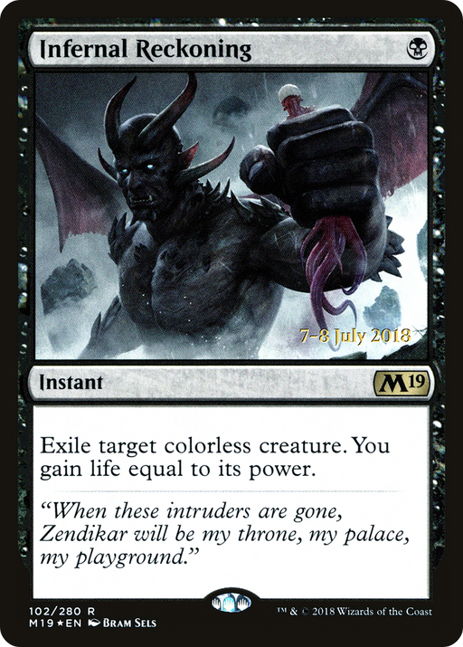 Infernal Reckoning (PRE-102) [Core Set 2019 Promos] Foil MTG Single Wizards of the Coast