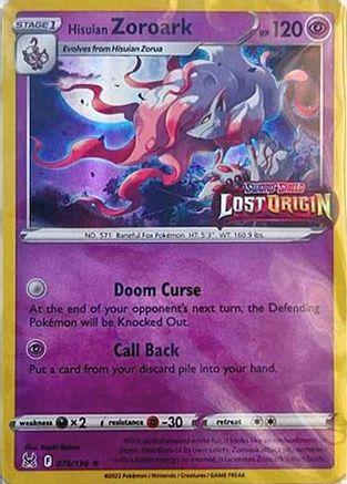 Hisuian Zoroark - 076/196 (Lost Origin Stamped) Holofoil [Misc: Cards & Products] Pokemon Single Pokémon