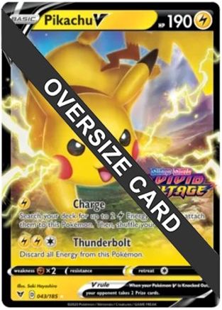 Pikachu V - 043/185 (Vivid Voltage Stamped) () Holofoil [Jumbo Cards] Pokemon Single Pokémon