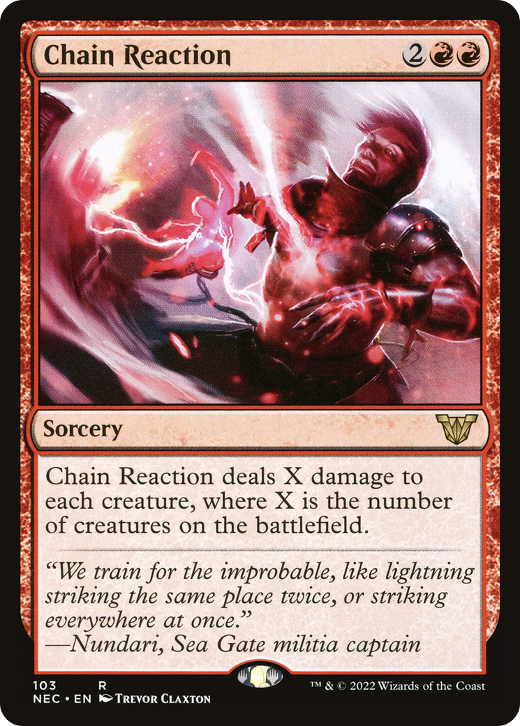 Chain Reaction (NEC-103) [Neon Dynasty Commander] MTG Single Wizards of the Coast