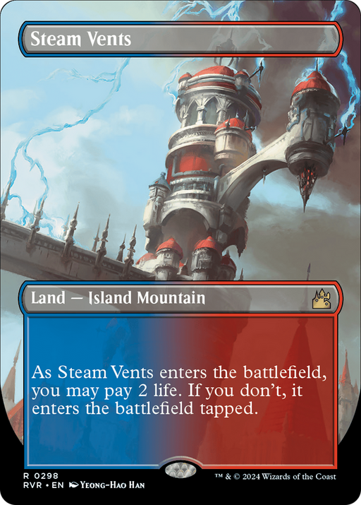 Steam Vents (RVR-298) [Ravnica Remastered] (Borderless) MTG Single Wizards of the Coast