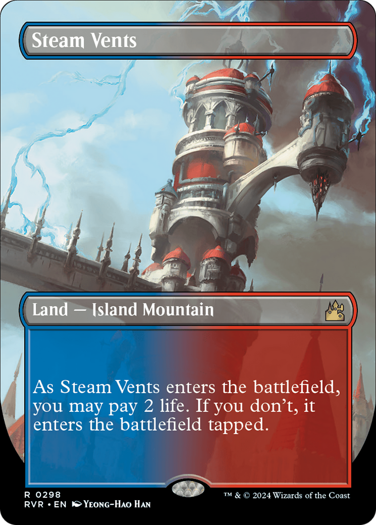 Steam Vents (Borderless) [Ravnica Remastered] MTG Single Magic: The Gathering