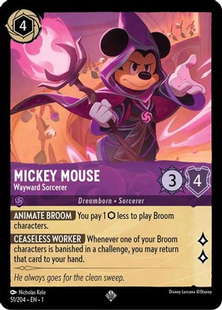 Mickey Mouse - Wayward Sorcerer (51/204) [The First Chapter] Lorcana Single Disney