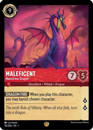 Maleficent - Monstrous Dragon (113/204) [The First Chapter] Cold Foil Lorcana Single Disney