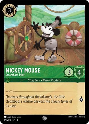 Mickey Mouse - Steamboat Pilot (89/204) [The First Chapter] Cold Foil Lorcana Single Disney