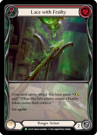 Lace with Frailty (Red) [LGS135] (Promo)  Rainbow Foil Flesh And Blood Single Flesh And Blood   