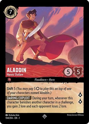 Aladdin - Heroic Outlaw (104/204) [The First Chapter] Cold Foil Lorcana Single Disney