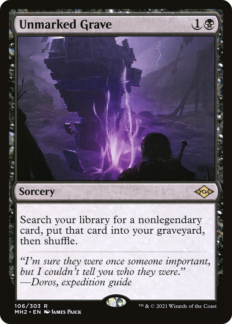 Unmarked Grave (MH2-106) [Modern Horizons 2] Foil MTG Single Modern Horizons 2