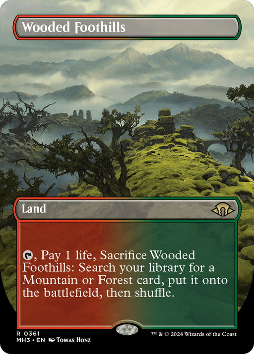 Wooded Foothills (MH3-361) [Modern Horizons 3] (Borderless) MTG Single Modern Horizons 3