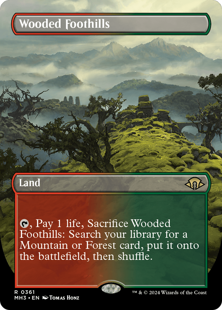 Wooded Foothills (MH3-361) [Modern Horizons 3] (Borderless) Foil MTG Single Modern Horizons 3