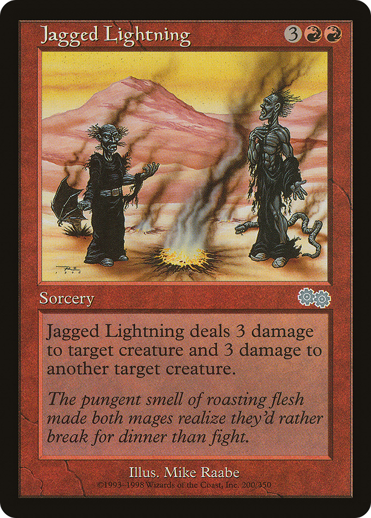 Jagged Lightning (USG-200) [Urza's Saga] MTG Single Wizards of the Coast