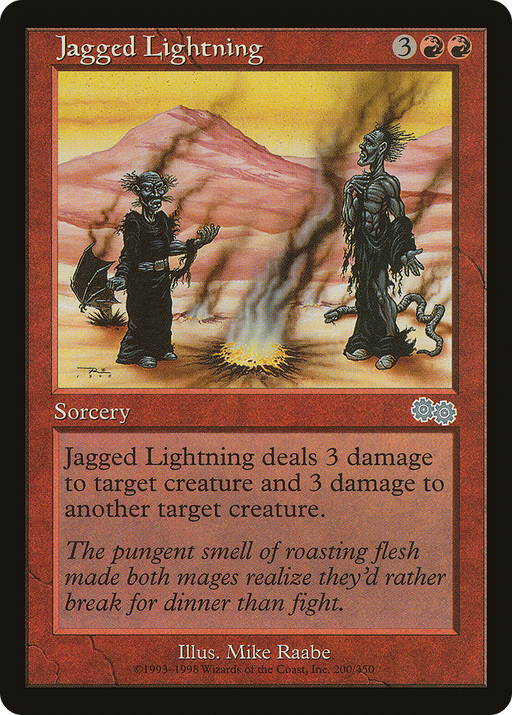 Jagged Lightning (USG-200) [Urza's Saga] MTG Single Wizards of the Coast