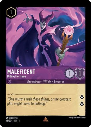 Maleficent - Biding Her Time (48/204) [The First Chapter] Cold Foil Lorcana Single Disney