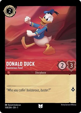 Donald Duck - Boisterous Fowl (108/204) [The First Chapter] Cold Foil Lorcana Single Disney