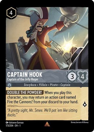 Captain Hook - Captain of the Jolly Roger (173/204) [The First Chapter] Lorcana Single Disney