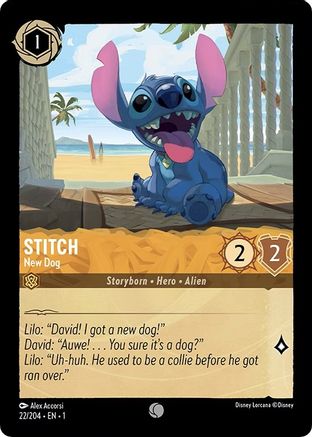 Stitch - New Dog (22/204) [The First Chapter] Cold Foil Lorcana Single Disney