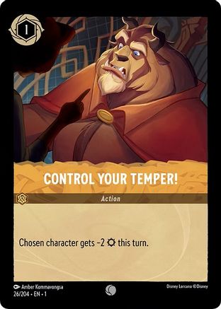 Control Your Temper! (26/204) [The First Chapter] Cold Foil Lorcana Single Disney