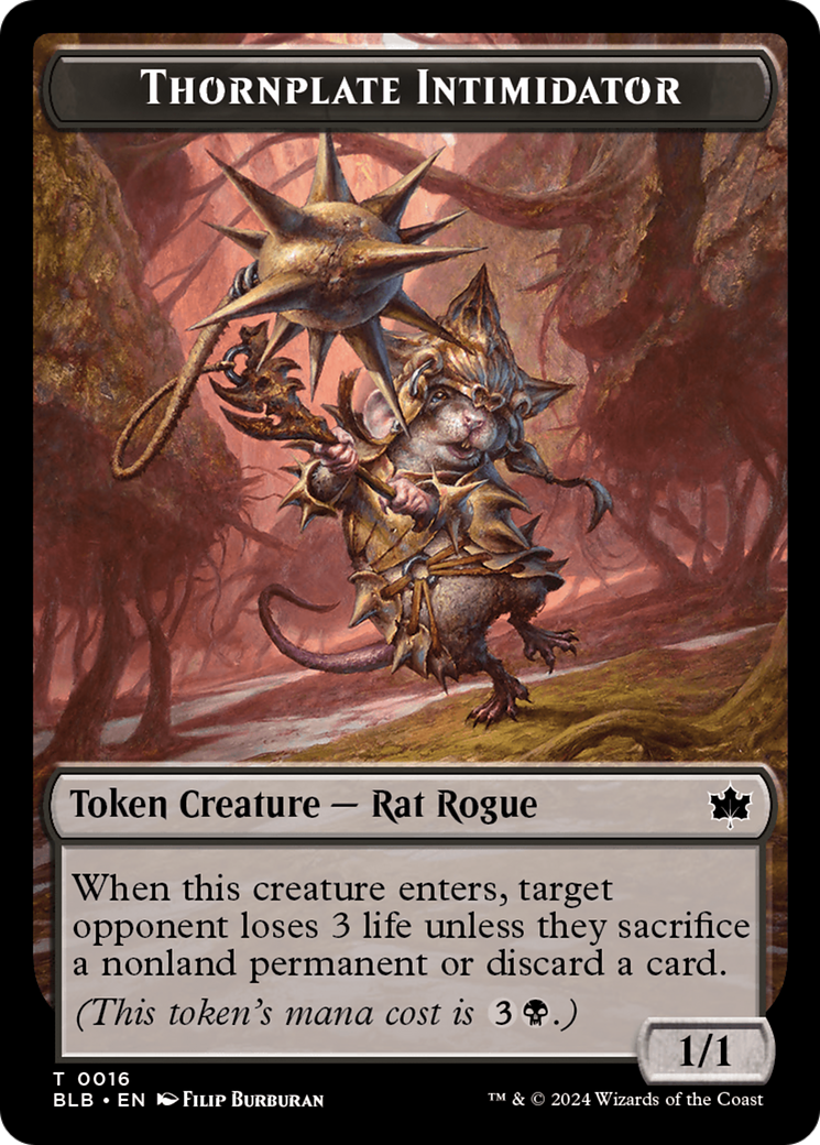 Otter // Thornplate Intimidator Double-Sided Token [Tokens] Bloomburrow Tokens MTG Single Magic: The Gathering