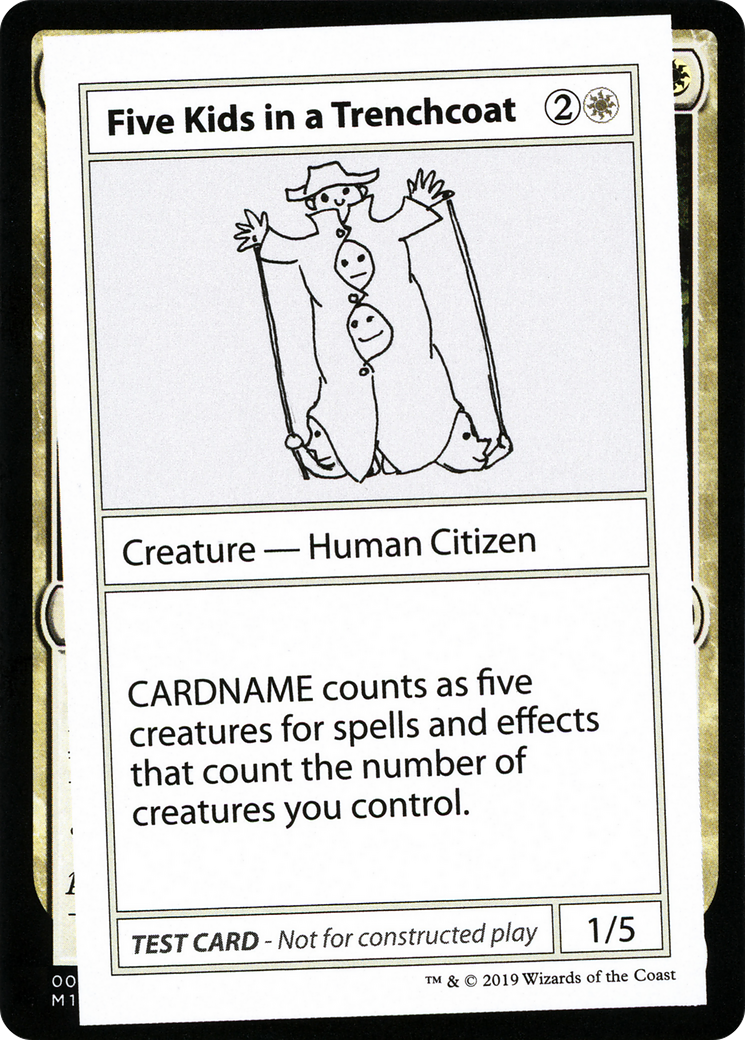 Five Kids in a Trenchcoat (No PW Symbol) (CMB1-) [Mystery Booster] Playtest Cards 2021 MTG Single Wizards of the Coast