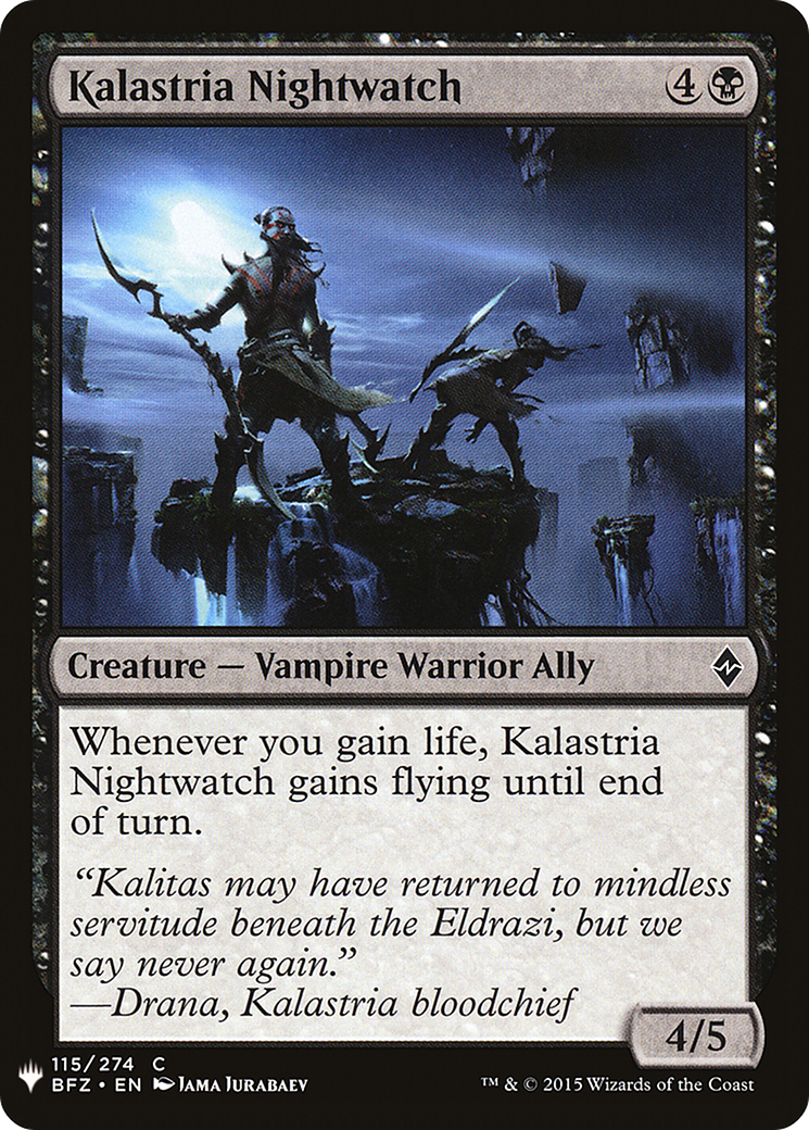 Kalastria Nightwatch (LIST-BFZ-115) [Mystery Booster] The List MTG Single Wizards of the Coast