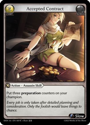 Accepted Contract (069) [Dawn of Ashes 1st Edition] Grand Archive Single Weebs of the Shore