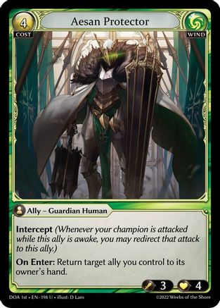 Aesan Protector (198) [Dawn of Ashes 1st Edition] Foil Grand Archive Single Weebs of the Shore