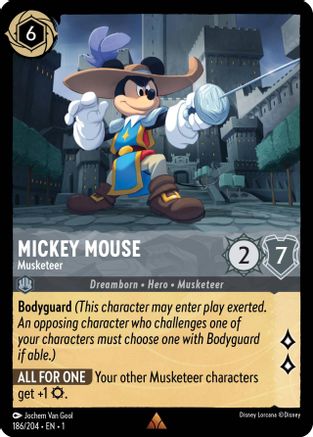 Mickey Mouse - Musketeer (186/204) [The First Chapter] Lorcana Single Disney