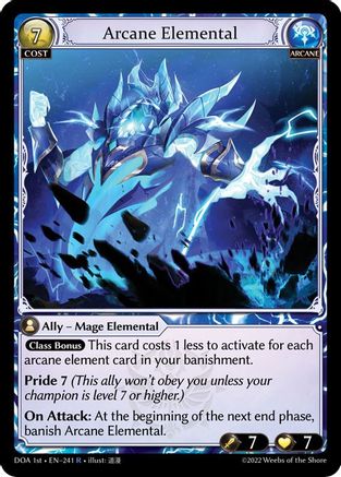 Arcane Elemental (241) [Dawn of Ashes 1st Edition] Grand Archive Single Weebs of the Shore