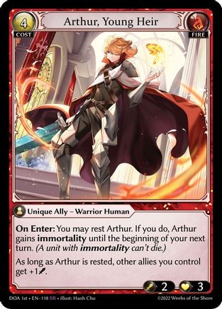 Arthur, Young Heir (118) [Dawn of Ashes 1st Edition] Foil Grand Archive Single Weebs of the Shore