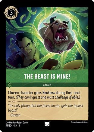 The Beast is Mine! (99/204) [The First Chapter] Cold Foil Lorcana Single Disney