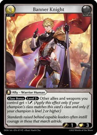 Banner Knight (071) [Dawn of Ashes 1st Edition] Foil Grand Archive Single Weebs of the Shore