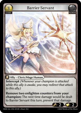 Barrier Servant (072) [Dawn of Ashes 1st Edition] Foil Grand Archive Single Weebs of the Shore