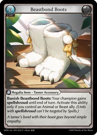 Beastbond Boots (023) [Dawn of Ashes 1st Edition] Grand Archive Single Weebs of the Shore